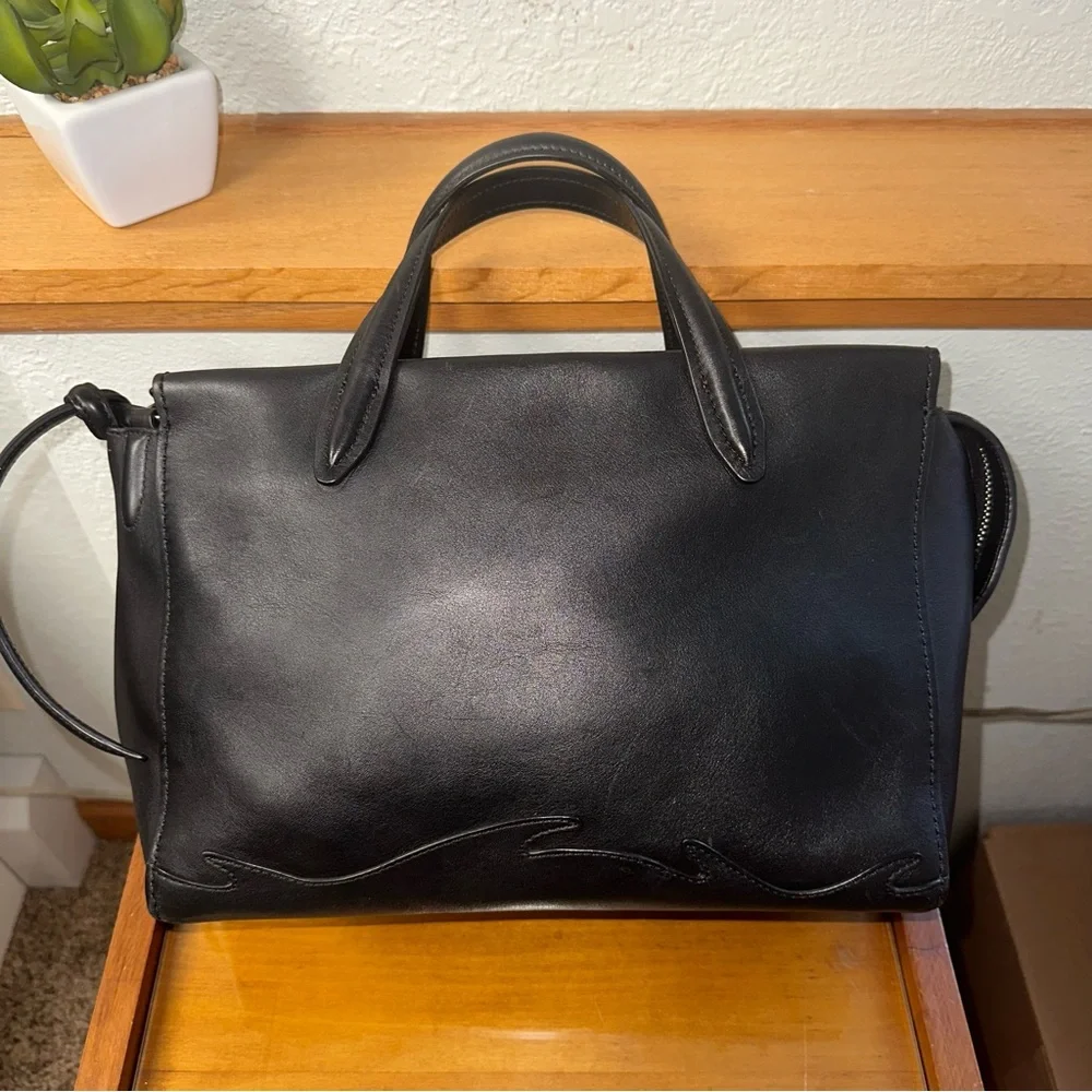 🐝🐝SOLD🐝🐝3.1 PHILLIP LIM Ames Patchwork Black Leather Flap Crossbody Bag - Picture 3 of 12